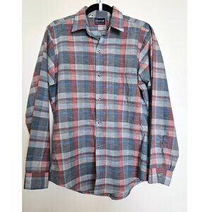 Washington Dee Cee Cotton Blend Button Up Shirt, M, Plaid
